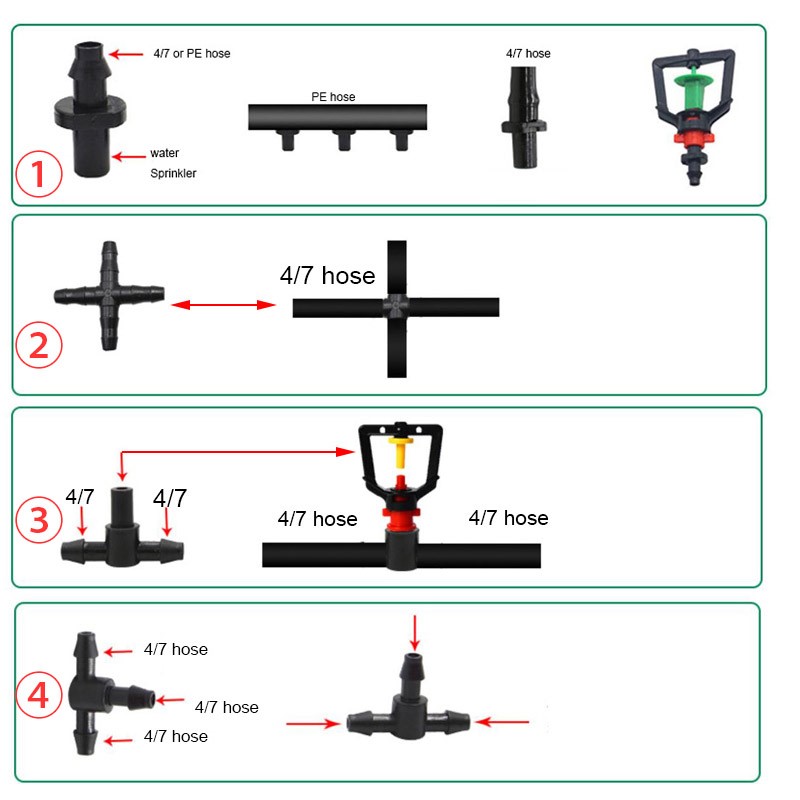 Smart Garden Tower - 50pcs Garden Drip Irrigation Connector Fitting
