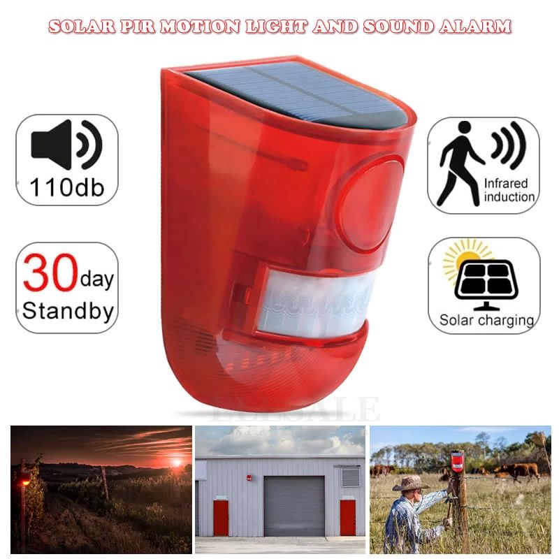 Smart Garden Solar Lights - Waterproof Solar Powered Alarm Light Infrared