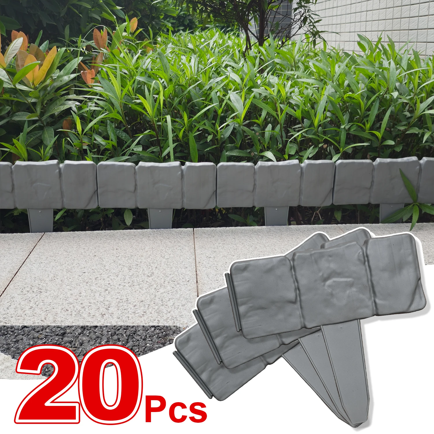 Smart Garden Edging - 20/10pcs Plastic Garden Edging Border, Imitation
