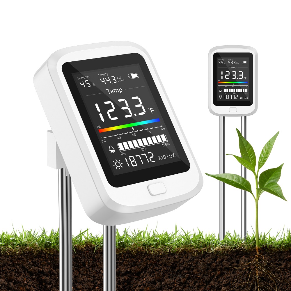 Soil Test Digital - 6-in-1 Soil Test Kit Rechargeable Digital