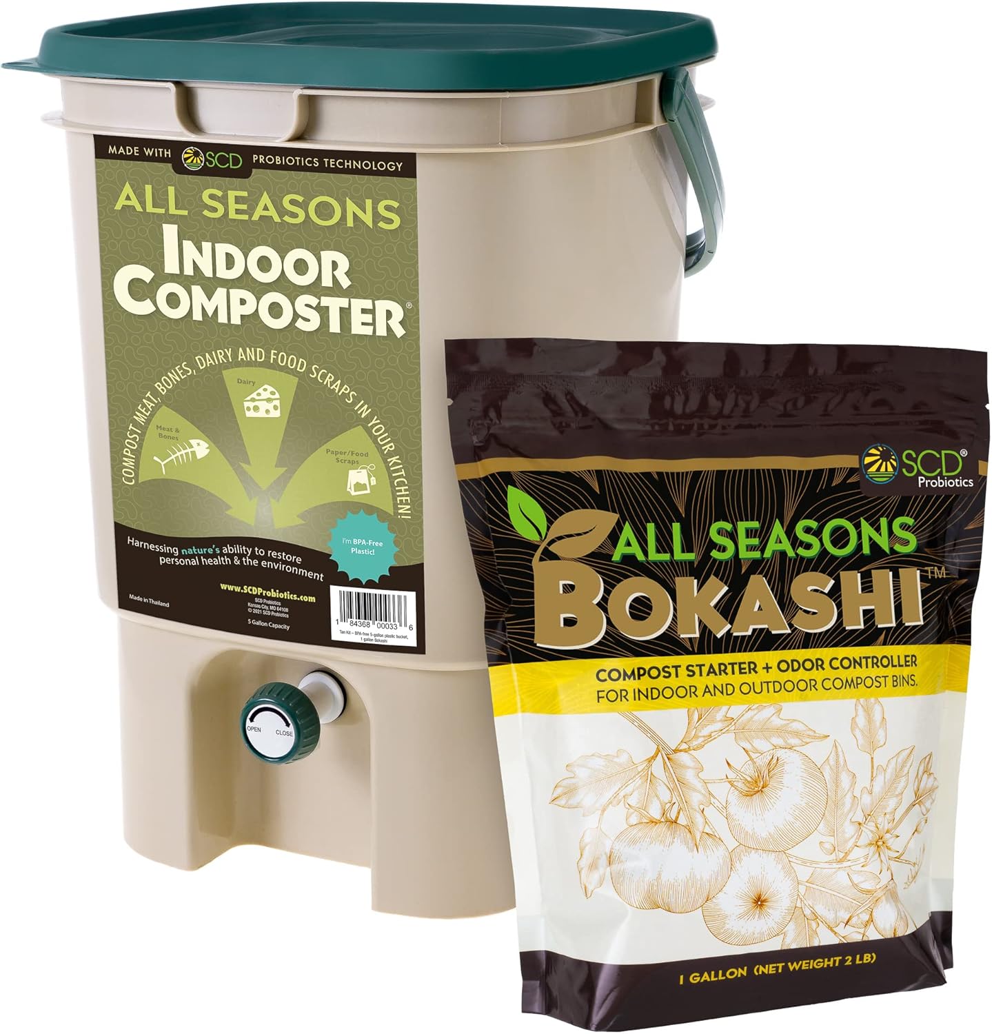 Composting Kit Indoor - Indoor Composter for Kitchen Countertop -