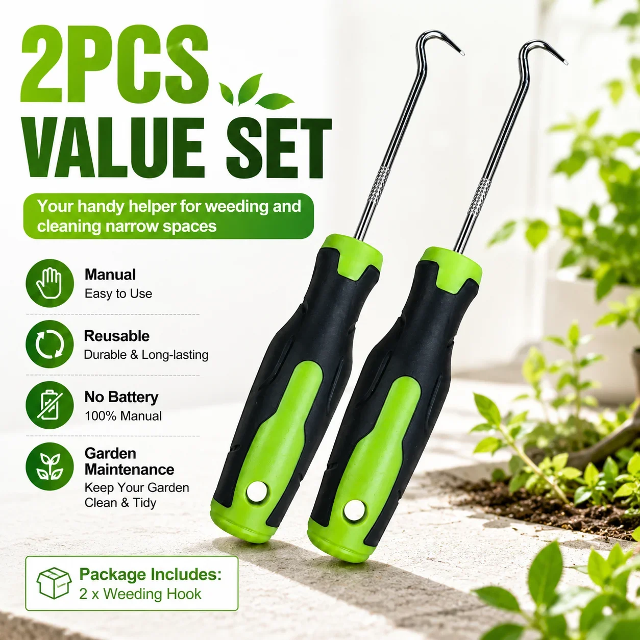 2Pcs Manual Weeding Hook Tool  - огляд і ціна Smart Garden Edging