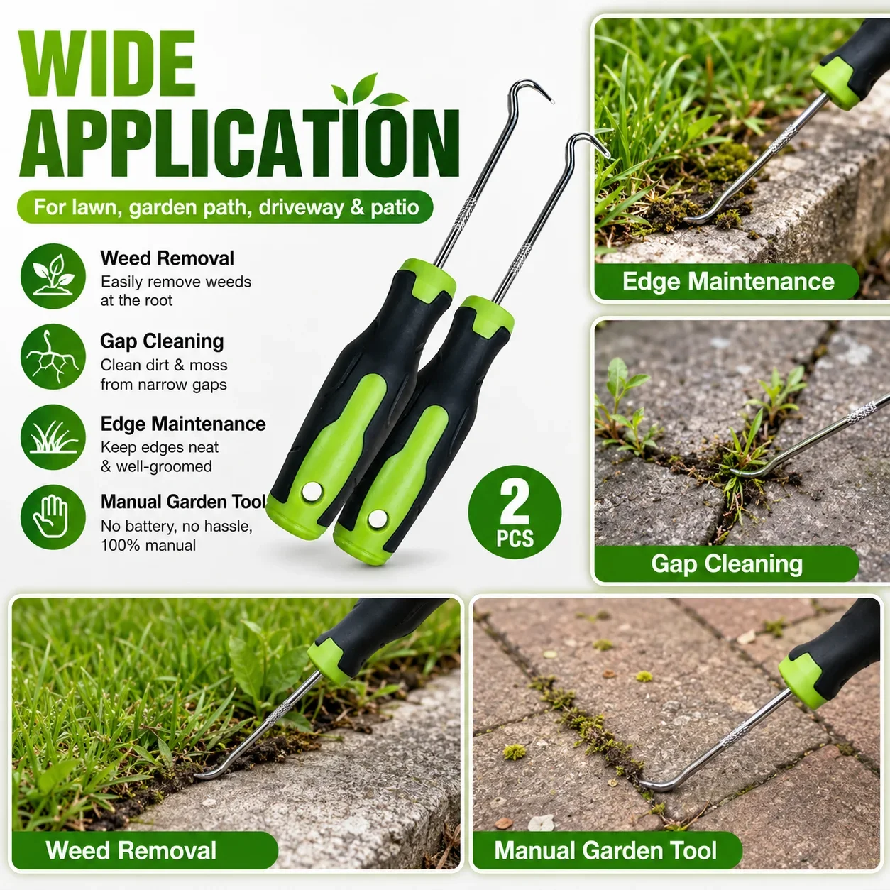 2Pcs Manual Weeding Hook Tool  - огляд і ціна Smart Garden Edging